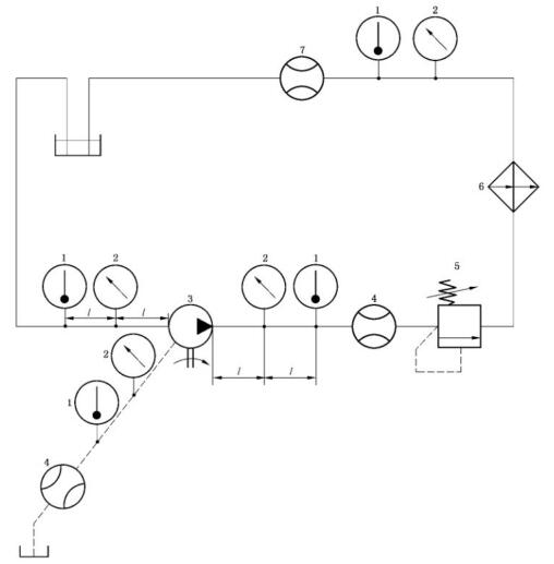 图1泵的开式试验回路示意图