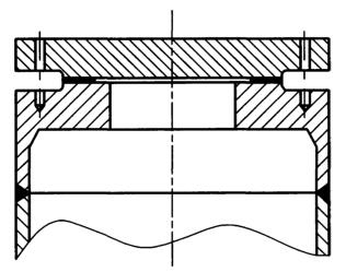 图 1 平盖与反向法兰连接型式 b
